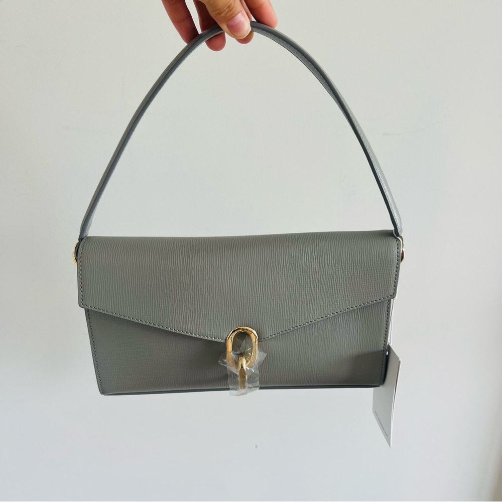 NEW ANINE BING colette bag in grey saffiano - Picture 12 of 12